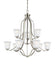 Emmons Nine Light Chandelier in Brushed Nickel