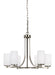 Hettinger Six Light Chandelier in Brushed Nickel