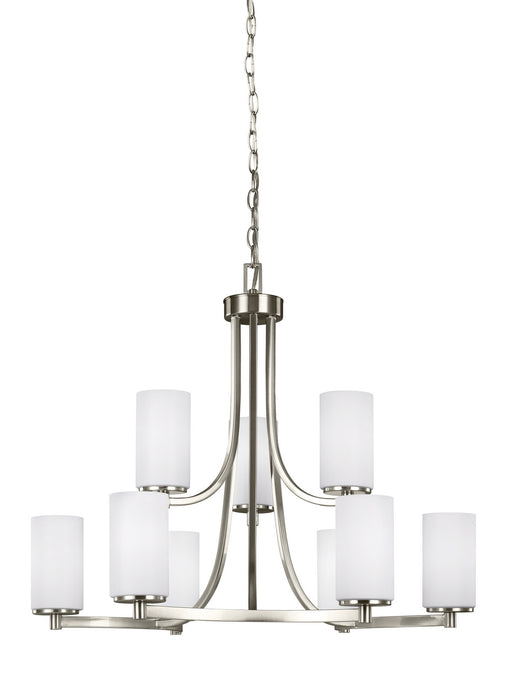 Hettinger Nine Light Chandelier in Brushed Nickel