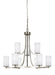 Hettinger Nine Light Chandelier in Brushed Nickel