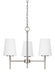 Driscoll Three Light Chandelier in Brushed Nickel