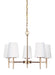 Driscoll Five Light Chandelier in Satin Brass