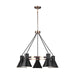 Towner Five Light Chandelier in Satin Brass