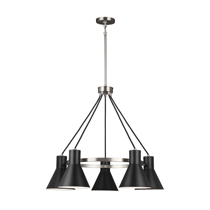 Towner Five Light Chandelier in Brushed Nickel