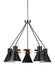 Towner Five Light Chandelier in Satin Brass