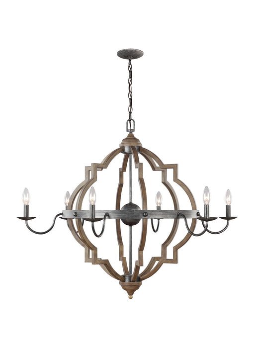 Socorro Six Light Chandelier in Stardust