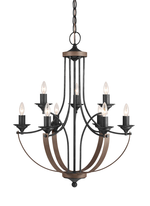 Corbeille Nine Light Chandelier in Stardust