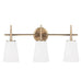 Driscoll Three Light Wall / Bath in Satin Brass