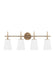 Driscoll Four Light Wall / Bath in Satin Brass