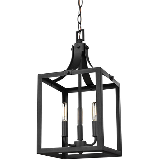 Labette Three Light Hall / Foyer Pendant in Black