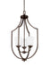 Hanford Three Light Hall / Foyer Pendant in Bronze