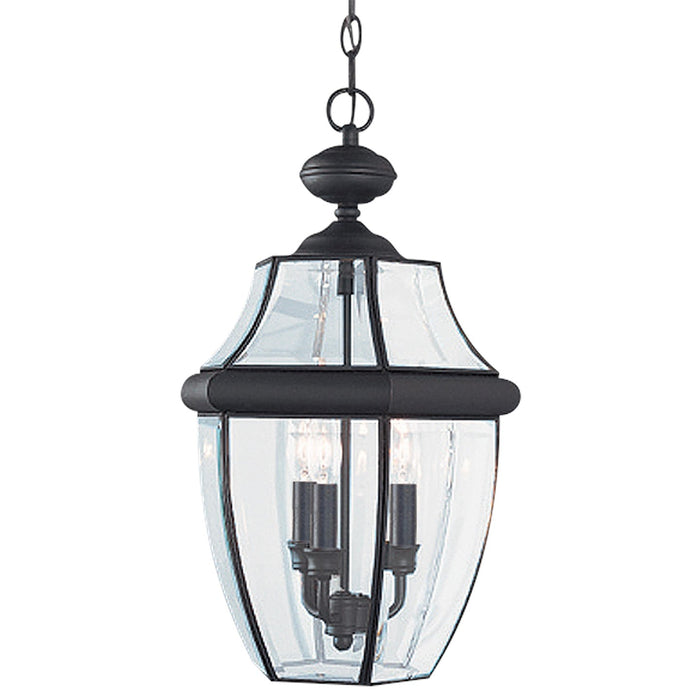 Lancaster Three Light Outdoor Pendant in Black