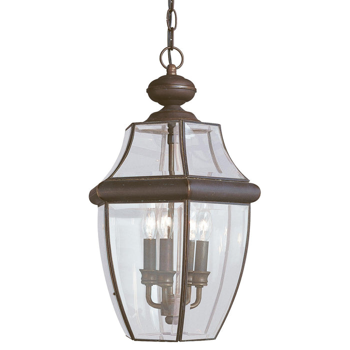 Lancaster Three Light Outdoor Pendant in Antique Bronze