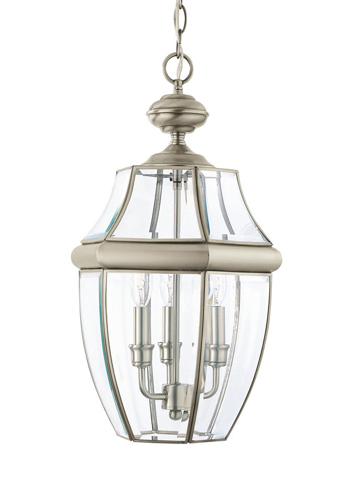 Lancaster Three Light Outdoor Pendant in Antique Brushed Nickel