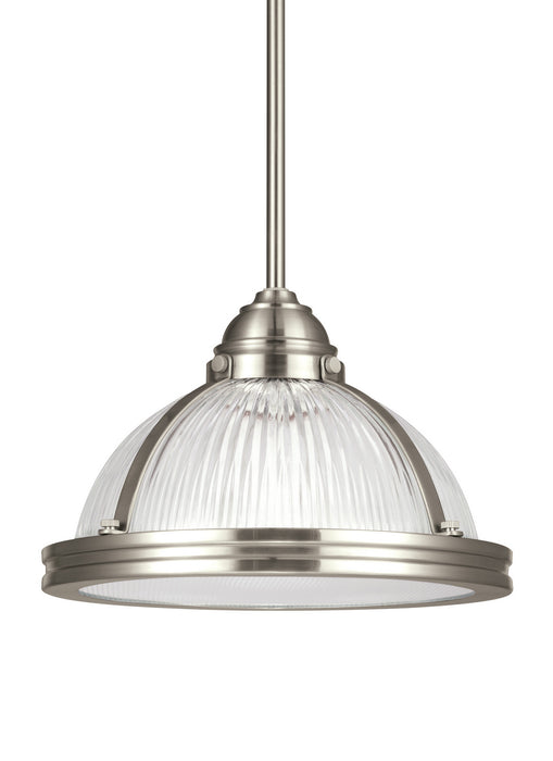 Pratt Street Prismatic One Light Pendant in Brushed Nickel