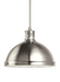 Pratt Street Metal Two Light Pendant in Brushed Nickel