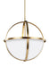 Alturas Three Light Pendant in Satin Brass