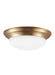 Nash One Light Flush Mount in Satin Brass