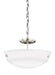 Kerrville Two Light Semi-Flush Convertible Pendant in Brushed Nickel