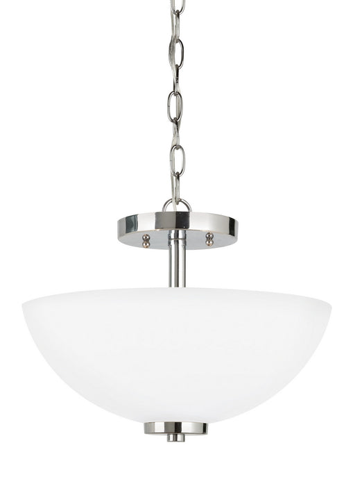 Oslo Two Light Semi-Flush Convertible Pendant in Chrome