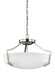 Hanford Three Light Semi-Flush Convertible Pendant in Brushed Nickel