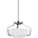 Hanford Three Light Semi-Flush Convertible Pendant in Brushed Nickel