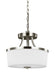 Hettinger Two Light Semi-Flush Convertible Pendant in Brushed Nickel