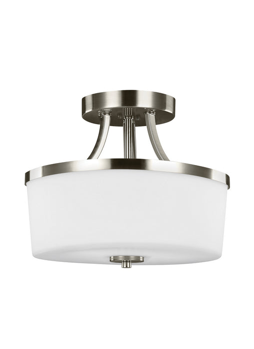 Hettinger Two Light Semi-Flush Convertible Pendant in Brushed Nickel