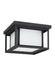 Hunnington Two Light Outdoor Flush Mount in Black