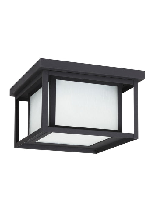 Hunnington Two Light Outdoor Flush Mount in Black