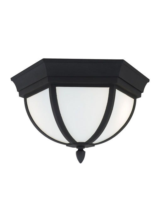 Wynfield Two Light Outdoor Flush Mount in Black