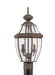 Lancaster Two Light Outdoor Post Lantern in Antique Bronze