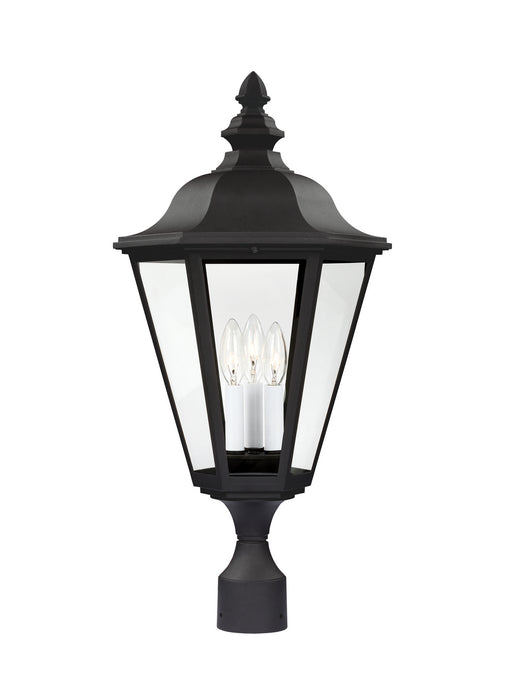 Brentwood Three Light Outdoor Post Lantern in Black