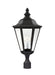 Brentwood Three Light Outdoor Post Lantern in Black