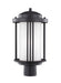 Crowell One Light Outdoor Post Lantern in Black