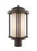 Crowell One Light Outdoor Post Lantern in Antique Bronze