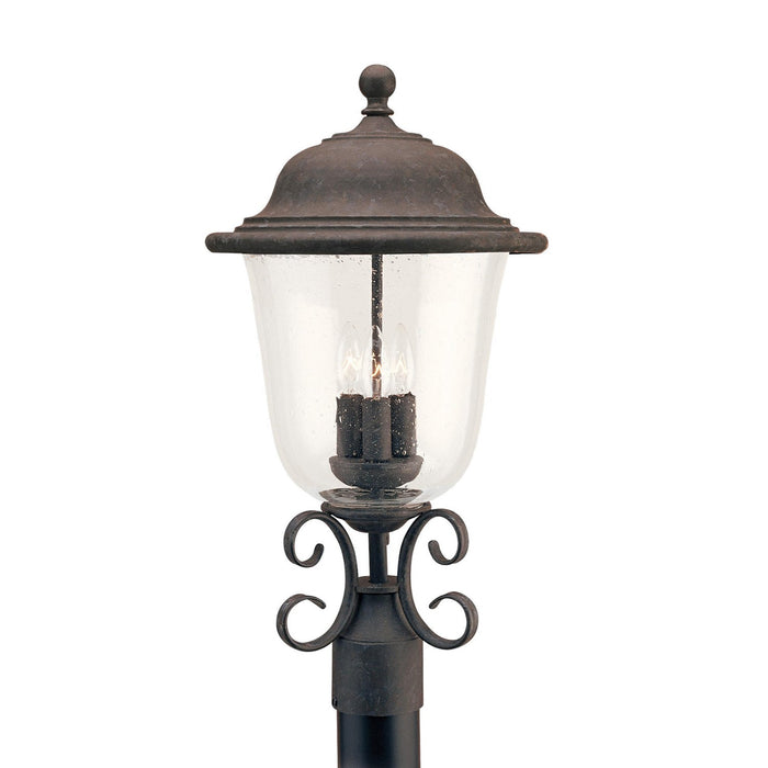 Trafalgar Three Light Outdoor Post Lantern in Oxidized Bronze