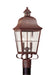 Chatham Two Light Outdoor Post Lantern in Weathered Copper