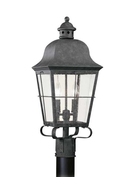 Chatham Two Light Outdoor Post Lantern in Oxidized Bronze