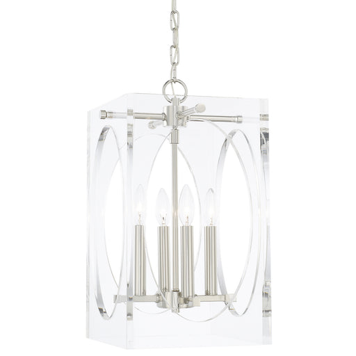 8874-PN- Drake 4-Light Chandelier in Polished Nickel by Crystorama