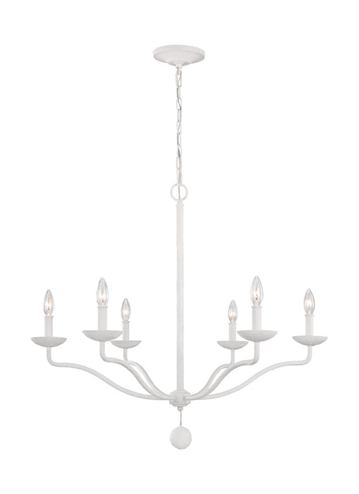 F3130/6PSW- Annie Chandelier in Plaster White by Visual Comfort Studio