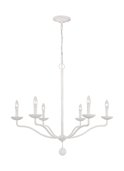 F3130/6PSW- Annie Chandelier in Plaster White by Visual Comfort Studio