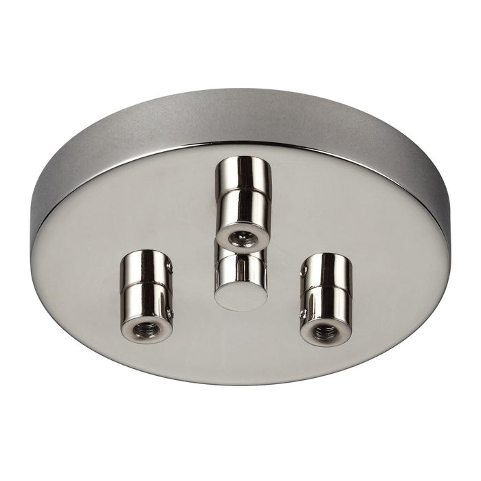 Multi-Port Canopies Three Light Multi-Port Canopy with Swag Hooks in Polished Nickel