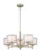 1270-09- Double Organza 5-Light Chandelier in Satin Nickel with Fabric Shade by Dolan Designs