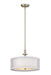 1274-09- Double Organza 3-Light Pendant in Satin Nickel with Fabric Shade by Dolan Designs