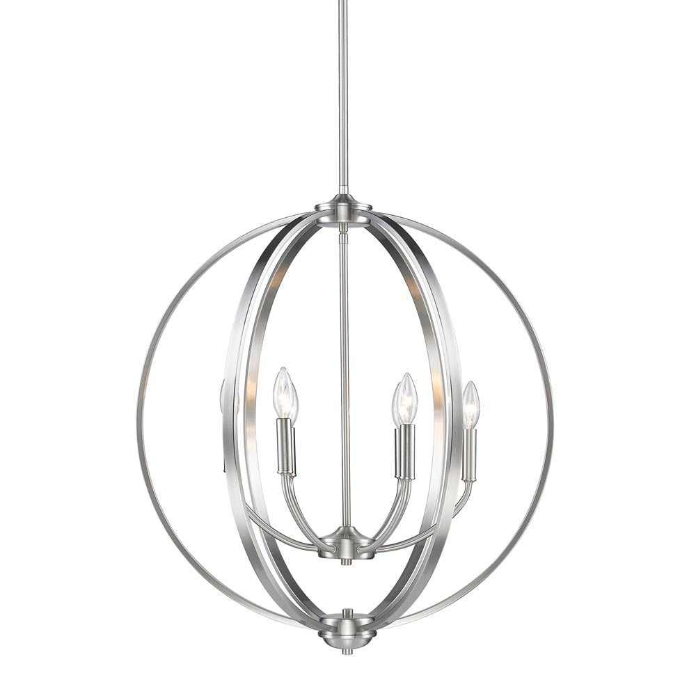 3167-6 PW- Colson 6-Light Chandelier in Pewter with No Shade by Golden Lighting