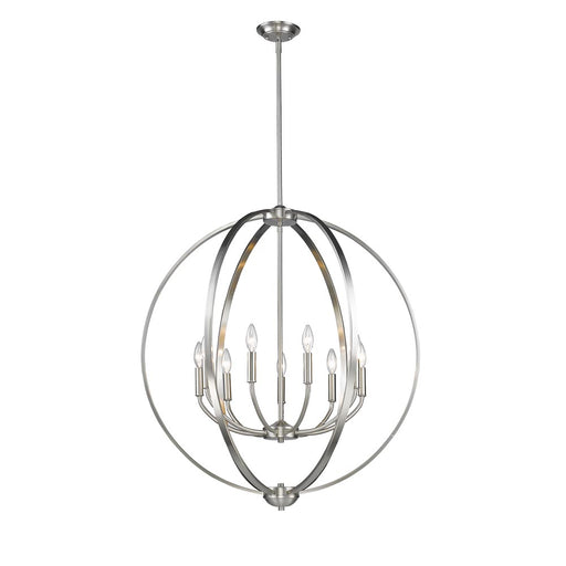 3167-9 PW- Colson 9-Light Chandelier in Pewter with No Shade by Golden Lighting