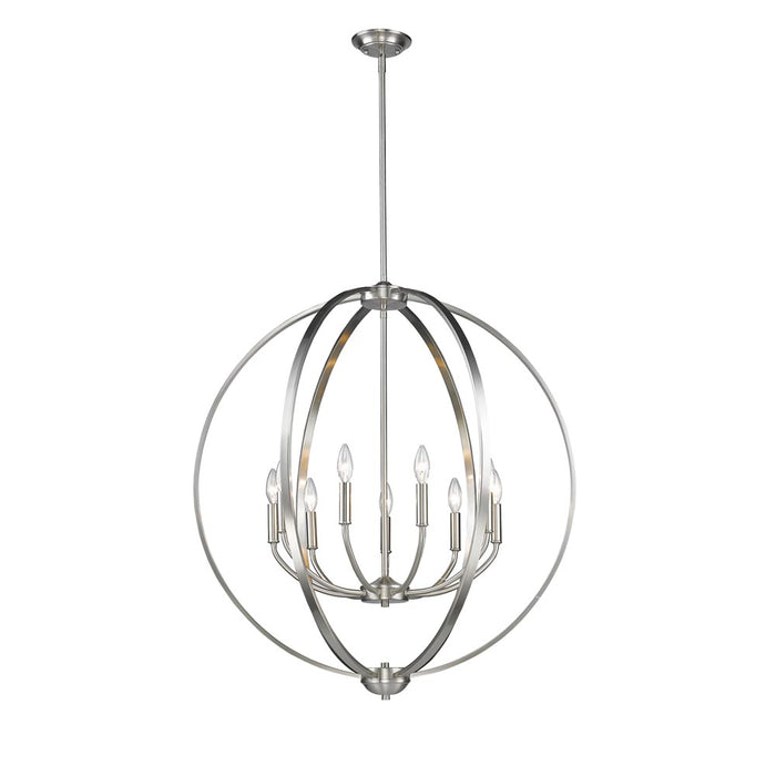 3167-9 PW- Colson 9-Light Chandelier in Pewter with No Shade by Golden Lighting