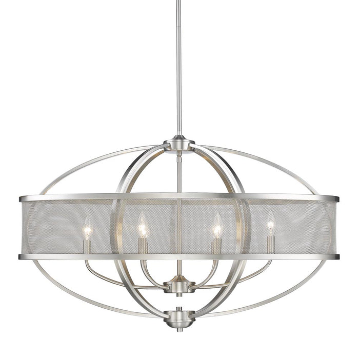 3167-LP PW-PW- Colson Linear Pendant in Pewter with Pewter Shade by Golden Lighting