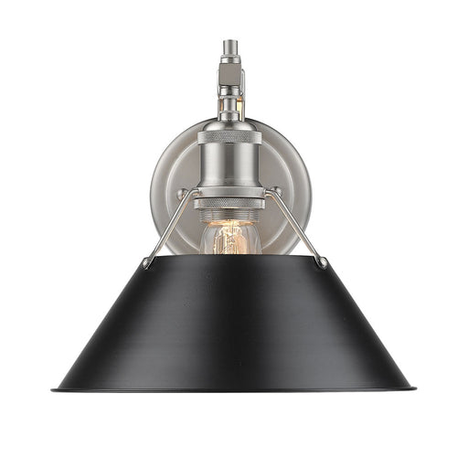 3306-1W PW-BLK- Orwell 1-Light Wall Sconce in Pewter with Black Shade by Golden Lighting